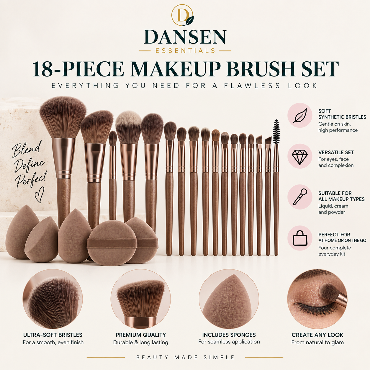 18-Piece Makeup Brush Set