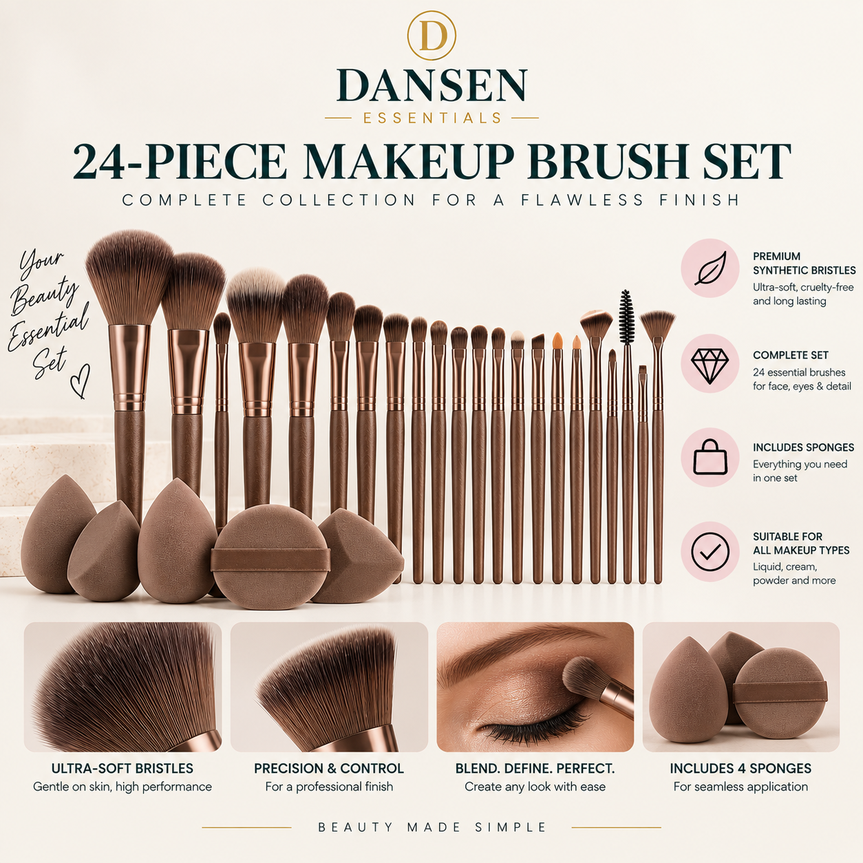 24-Piece Makeup Brush Set
