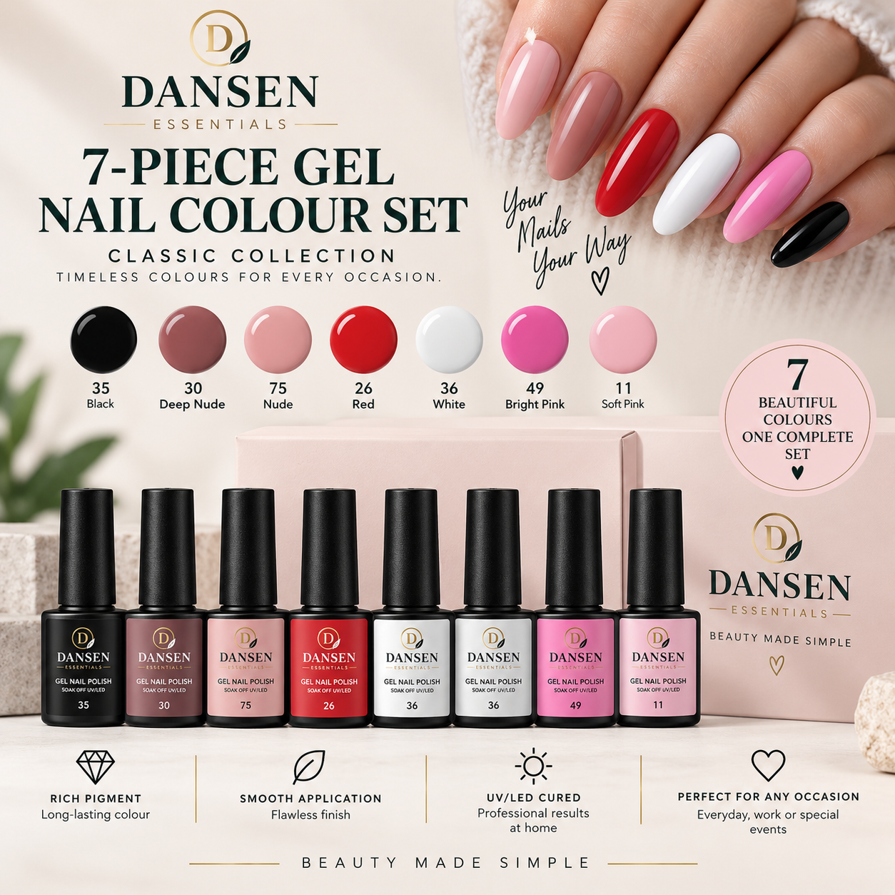 7-Piece Gel Nail Colour Set
