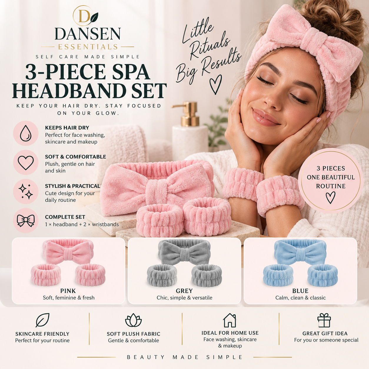 3-Piece Spa Headband Set