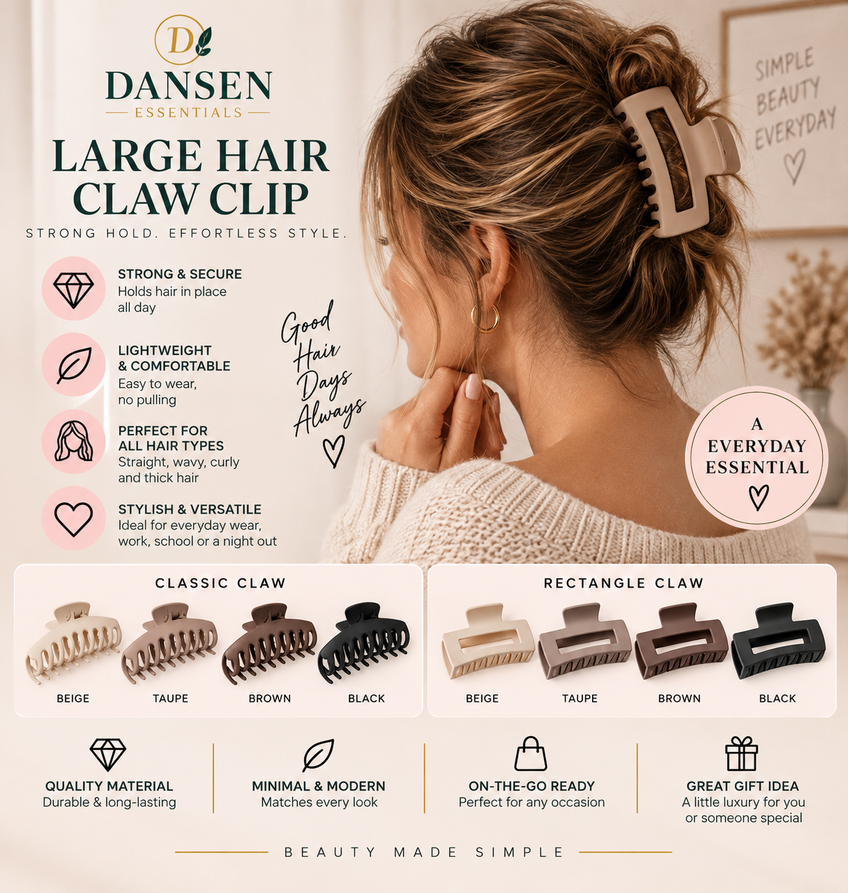 Large Hair Claw Clip